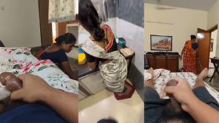 Desi Maid Aunty Watches Me Flash Dick Leak Mms